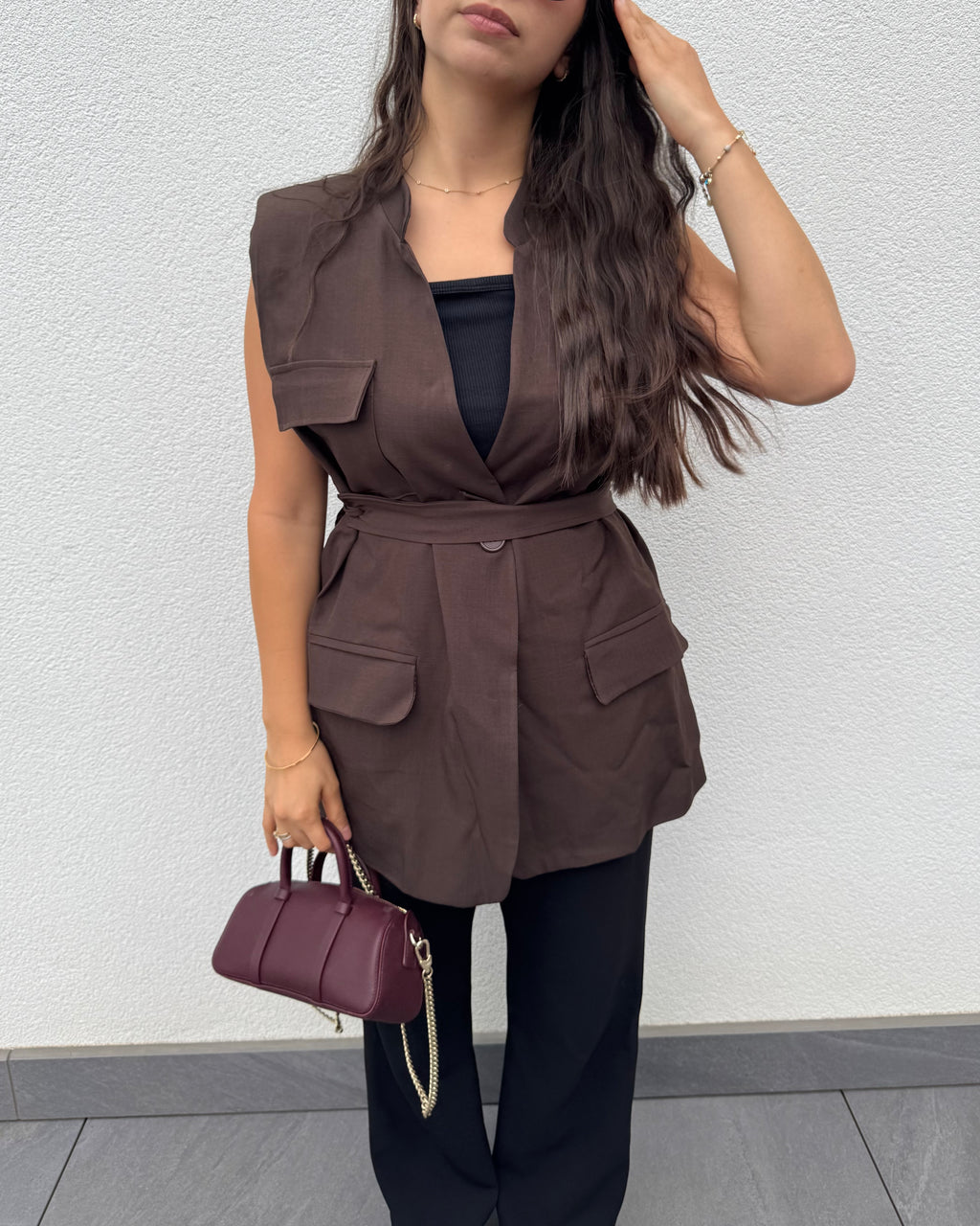 BLAZER OVERSIZE SANS MANCHES